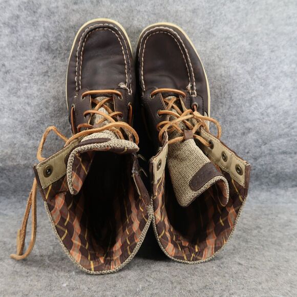 Sperry Shoes Womens 7.5 Boots Hikerfish Lace Up Moc Toe Leather Top Sider Brown - Picture 8 of 15